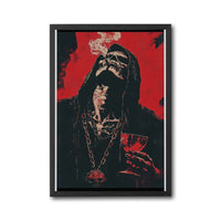 Grim Reaper Smoking with Goblet Aesthetic Wall Poster | Dark Fantasy Home Art