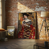 Gustav Klimt Style Woman in Ornate Dress Aesthetic Home Art Décor Poster Print