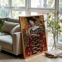 Gustav Klimt Style Woman in Ornate Dress Aesthetic Home Art Décor Poster Print