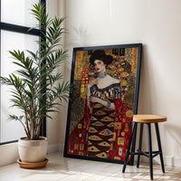 Gustav Klimt Style Woman in Ornate Dress Aesthetic Home Art Décor Poster Print