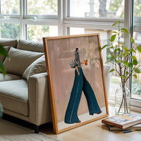 Hand Painted Fashion Woman Canvas | Sleek Figurative Oil Painting | Bold Contemporary Artwork Wall Poster for Chic Interiors
