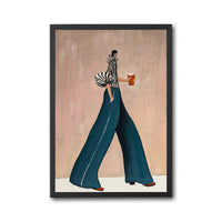 Hand Painted Fashion Woman Canvas | Sleek Figurative Oil Painting | Bold Contemporary Artwork Wall Poster for Chic Interiors