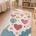 Heart Balloon Kids Area Rug in a nursery