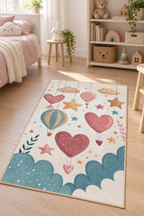 Heart Balloon Kids Area Rug in a nursery