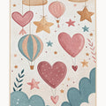 Heart Balloon Kids Area Rug