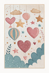 Heart Balloon Kids Area Rug