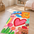 Heart Rainbow Kids Area Rug in a nursery