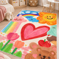 Heart Rainbow Kids Area Rug in a nursery