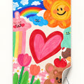 Heart Rainbow Kids Area Rug – features