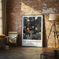 Henri Rousseau The Dream Fine Print, Tropical Floral Animal Scene Wall Print, Famous Painting Reproduction