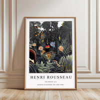 Henri Rousseau The Dream Fine Print, Tropical Floral Animal Scene Wall Print, Famous Painting Reproduction