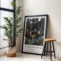 Henri Rousseau The Dream Fine Print, Tropical Floral Animal Scene Wall Print, Famous Painting Reproduction