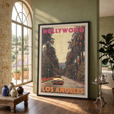Hollywood Los Angeles Vintage Wall Art – Palm Street Classic Car