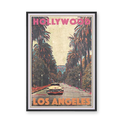 Hollywood Los Angeles Vintage Wall Art – Palm Street Classic Car