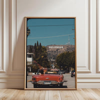 HOLLYWOOD Nostalgic Car Print – Retro Los Angeles Wall Print