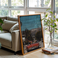 HOLLYWOOD Nostalgic Car Print – Retro Los Angeles Wall Print
