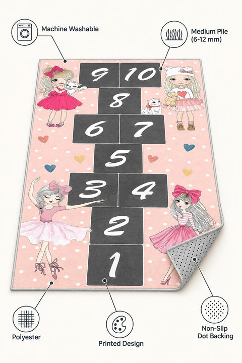 Hopscotch Kids Area Rug – features