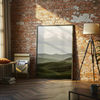Horses on Rolling Hills Aesthetic Landscape Home Art Wall Poster