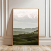Horses on Rolling Hills Aesthetic Landscape Home Art Wall Poster
