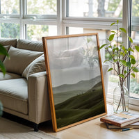 Horses on Rolling Hills Aesthetic Landscape Home Art Wall Poster