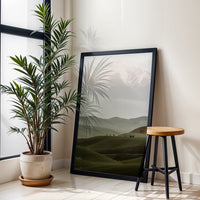 Horses on Rolling Hills Aesthetic Landscape Home Art Wall Poster