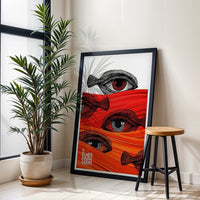 HU ELMER SOSA COMO PEZ EN LA TINTA Fish Eye Pop Art Wall Print