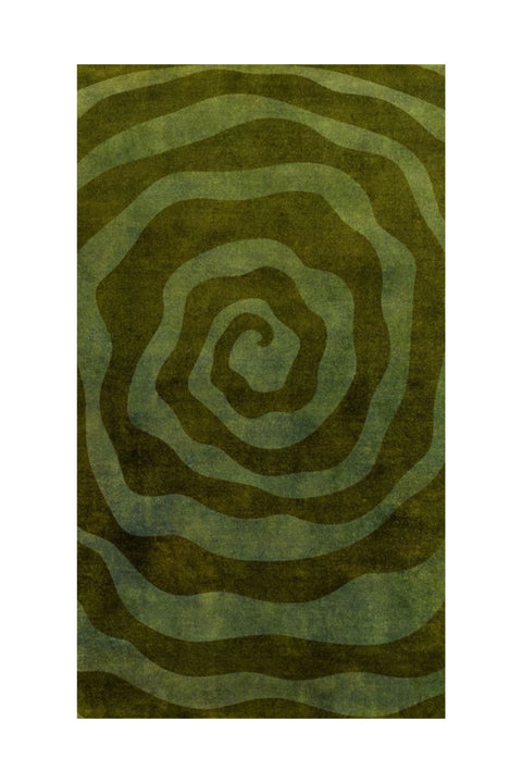 Hypnotic Spiral Modern Irregular Area Rug