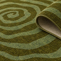 Hypnotic Spiral Modern Irregular Area Rug – texture close-up