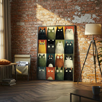 Illustrated Cats Aesthetic Home Art Wall Poster Print