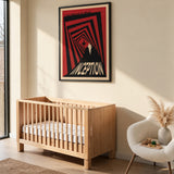 Inception Movie Retro Wall Art – Red Black Geometric Tunnel Print