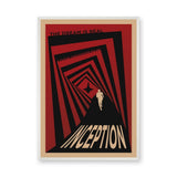 Inception Movie Retro Wall Art – Red Black Geometric Tunnel Print