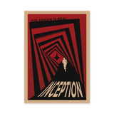 Inception Movie Retro Wall Art – Red Black Geometric Tunnel Print