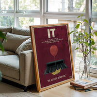 IT Movie Print Wall Décor – Nostalgic Horror 1990 Film Print, Pennywise Iconic Poster