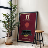 IT Movie Print Wall Décor – Nostalgic Horror 1990 Film Print, Pennywise Iconic Poster
