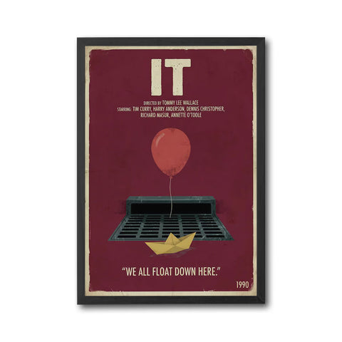 IT Movie Print Wall Décor – Nostalgic Horror 1990 Film Print, Pennywise Iconic Poster