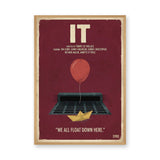 IT Movie Quote Vintage Typography Wall Art – Red Balloon Sewer Scene