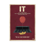 IT Movie Quote Vintage Typography Wall Art – Red Balloon Sewer Scene
