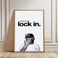 It's Never Too Late to Lock In Motivational Quote Simple Wall Décor Print