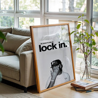 It's Never Too Late to Lock In Motivational Quote Simple Wall Décor Print