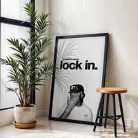 It's Never Too Late to Lock In Motivational Quote Simple Wall Décor Print