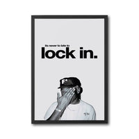It's Never Too Late to Lock In Motivational Quote Simple Wall Décor Print