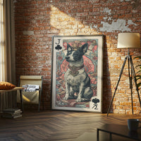 J ♣ Dog Playing Card Retro Wall Print