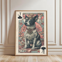 J ♣ Dog Playing Card Retro Wall Print