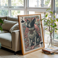 J ♣ Dog Playing Card Retro Wall Print