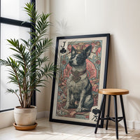 J ♣ Dog Playing Card Retro Wall Print