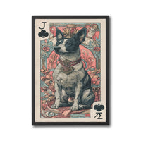 J ♣ Dog Playing Card Retro Wall Print