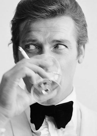 James Bond Portrait Vintage Wall Art – Black and White Tuxedo Print