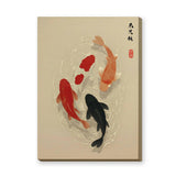 Japanese Koi Fish Traditional Wall Art – Beige Calligraphy Print