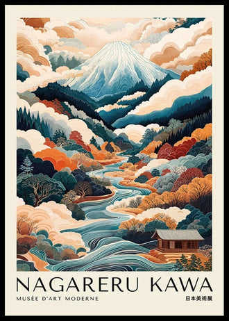 Japanese Landscape Japandi Wall Art – Nagareru Kawa Mountain River