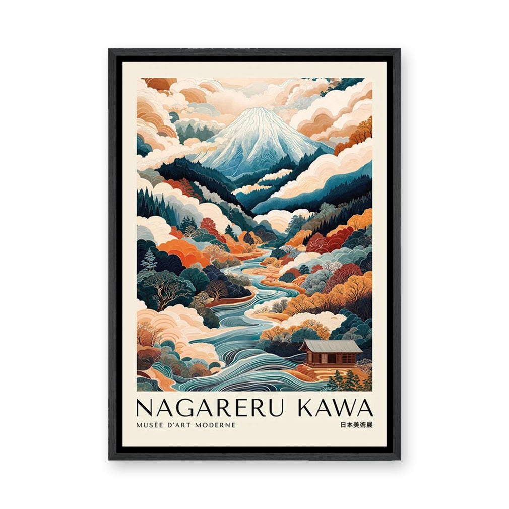 Japanese Landscape Japandi Wall Art – Nagareru Kawa Mountain River